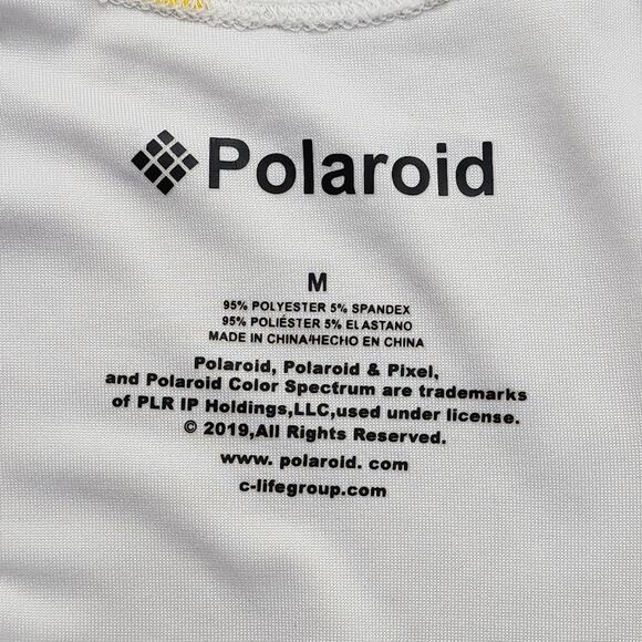 Polaroid Swimsuit Size M Multicolor Rainbow Striped Logo High Cut One Piece - Picture 5 of 11